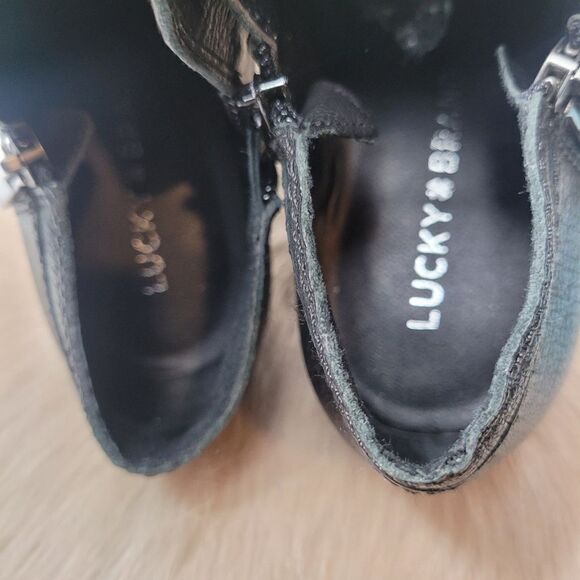 Lucky Brand Natalee Heeled Lugged Sole Side Zip Ankle Bootie Size 7.5 - Picture 8 of 10